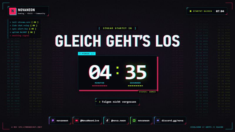 Startszene in der Variante Glitch Cyberpunk