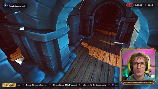 Kathedrale: Ingame-Overlay mit Facecam-Rahmen über dem Spiel