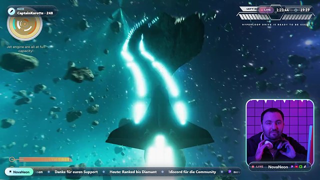 Polarlicht: Ingame-Overlay mit Facecam-Rahmen über dem Spiel